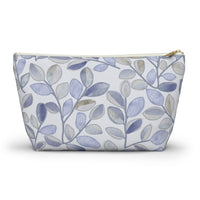 Cherry Plum Leaves Accessory Pouch w T-bottom in Blue